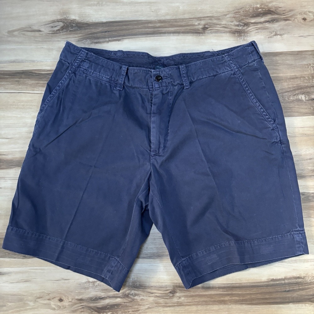 Polo Ralph Lauren Chino Shorts 40 Mens Classic Flat Front Cotton Navy Blue
